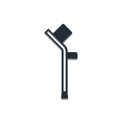 Black Crutch or crutches icon isolated on white background. Equipment for rehabilitation of people with diseases of musculoskeletal system. Vector