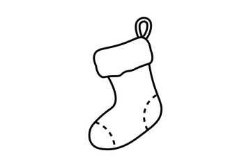 Christmas stocking sock illustration isolated on white background
