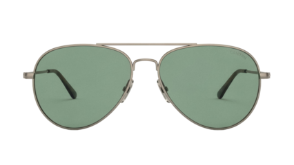 Aviator sunglasses with green lenses isolated PNG on transparent background, stylish eyewear for sun protection and fashion accessory