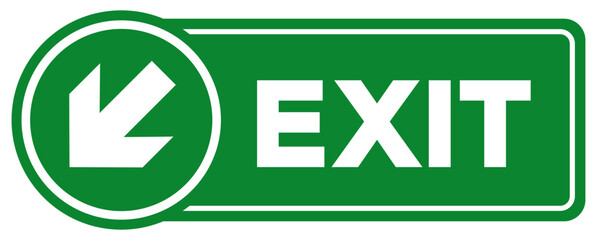 Exit Arrow Left Down Symbol Sign, Vector Illustration, Isolate On White Background Label. EPS10