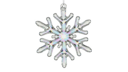 Isolated iridescent snowflake decoration for Christmas and winter holidays ~88 chars