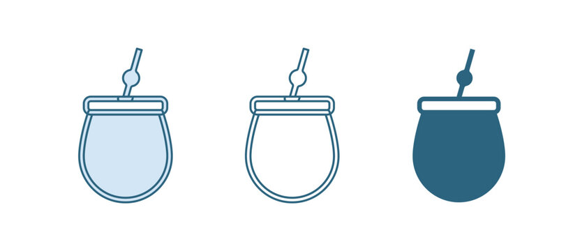 Blue Mate tea icon isolated on white background. Vector