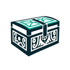 Ornate Treasure Chest Vector Graphic Illustration