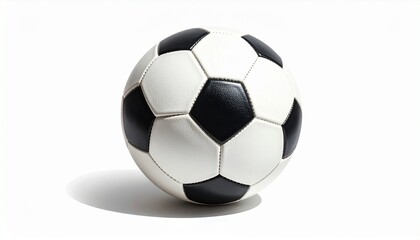 Naklejka premium Classic Black and White Soccer Football Isolated on a White Background