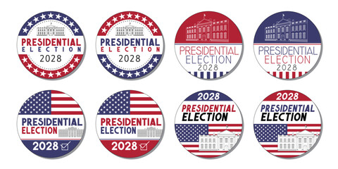 Obraz premium USA presidential election 2028 badges - vector illustration