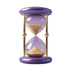 Hourglass on white background, sandglass 3d rendering