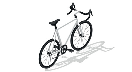 Fototapeta premium Isometric style road bike with shadow on white background