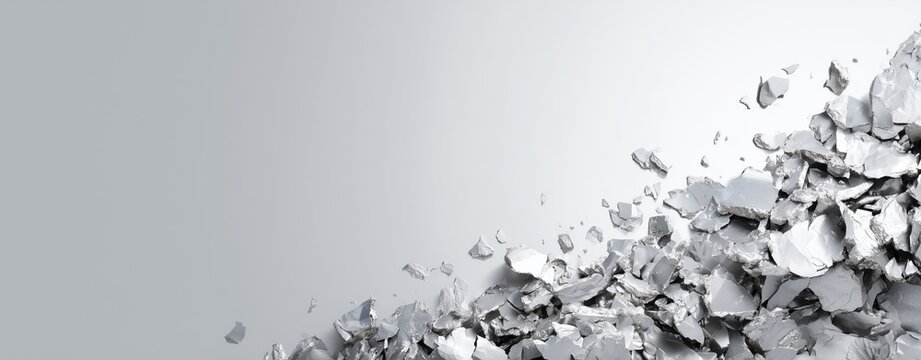 Abstract Formation of Fragments: An abstract composition of fragmented pieces, showcasing a sense of deconstruction or reconstruction, with a gradient background, suggesting transition and change.
