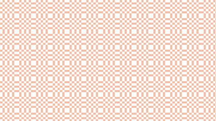 Peach Gingham Checkered Pattern on White Background geometric