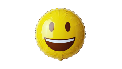 Smiling Emoji Balloon on White Background