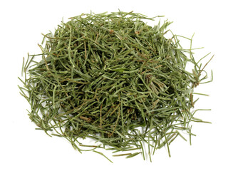 Food and Health - Dried Common Horsetail on white Background