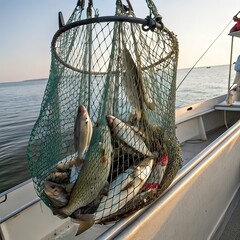 fishing nets on a fishing boat