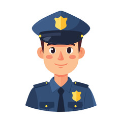 Smiling Male Police Officer in Uniform Avatar.