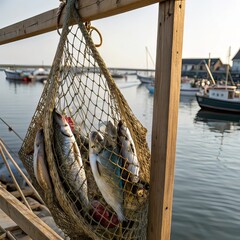 fishing nets on a fishing boat