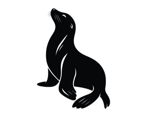 Seal silhouette, Seal sitting silhouette, flipper Seal lying illustration, Seal balancing ball vector, Seal black vector design Set collection, seal silhouette, seal sitting silhouette, seal lying 