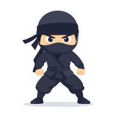 Cute Chibi Ninja Warrior Ready for Action.