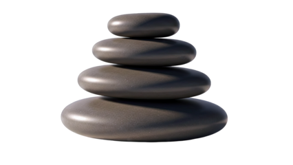 Stacked Stones Balancing on White Background
