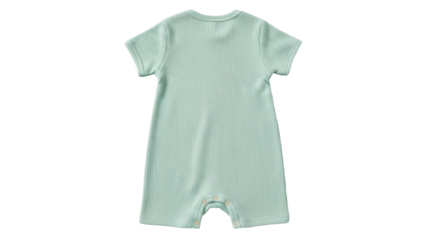 Isolated light blue baby romper with short sleeves, for summer clothing designs and layouts
