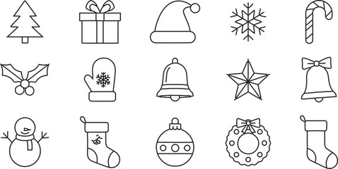 christmas and new year icons