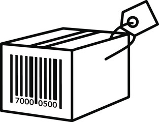 box for sale with barcode icon
