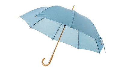Light blue umbrella PNG isolated on transparent background, rain protection parasol for weather forecast and outdoor use © Evans