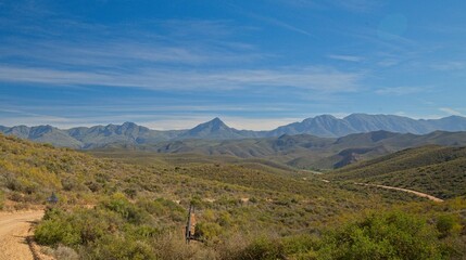 View of the Swartberg mountains near De Rust.