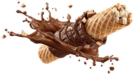 Caramel crunch bar split, crunchy bits and caramel spanning the divide.