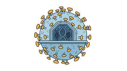 Visual and detailed vector illustration of Virus Particle Structure