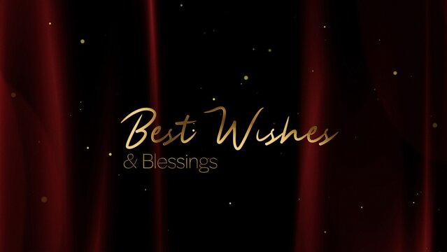Christmas and New Year Typography Blessings, Golden Glamour Title Card 08