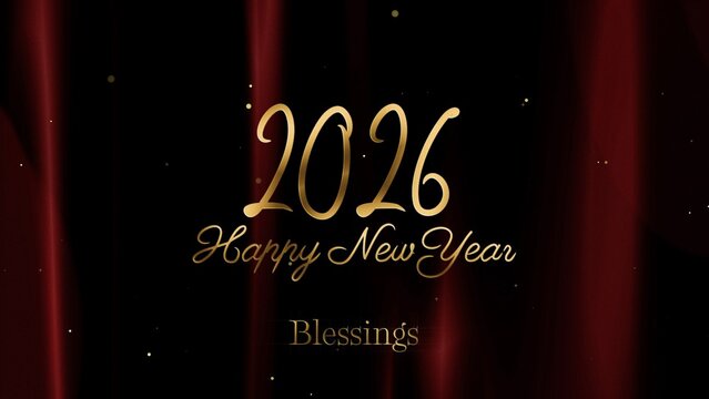Christmas and New Year Typography Blessings, Golden Glamour Title Card 10