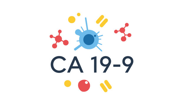Visual and conceptual vector illustration of CA 19-9 (Carbohydrate Antigen 19-9), a tumor marker used to monitor pancreatic and bile duct cancers.