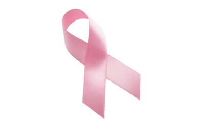 Pink ribbon isolated PNG on transparent background, breast cancer awareness symbol for health campaigns and charitable causes