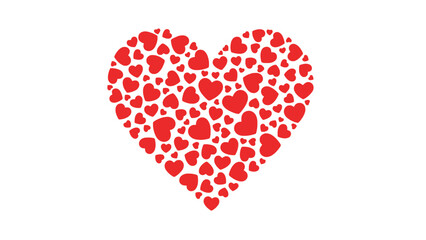 Red heart shape isolated on white background, a symbol of romance, love, and passion for Valentine's Day design or wedding illustration