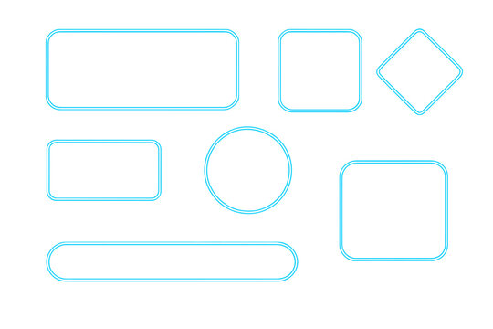 Collection of basic outlined geometric shapes for diagrams and user interface design