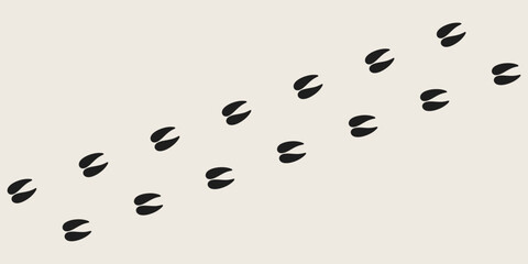 Deer footprints. Animal track 