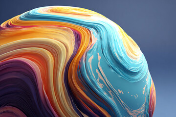 abstract swirling colorful ribbon abstract sphere art