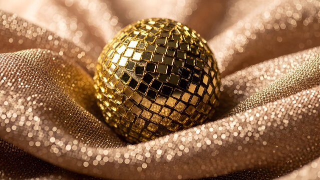 Close up of a beautifully textured golden cone shell resting on warm sand