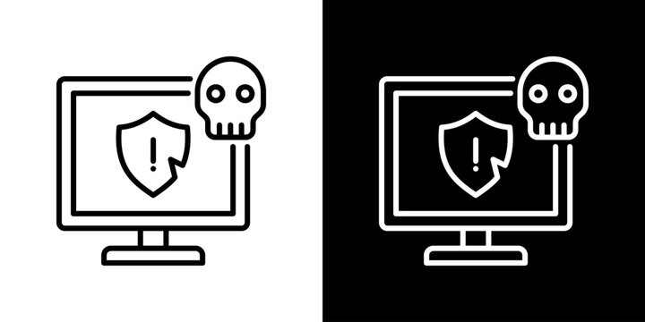 Security Breach Icons. Fresh Line Design Built For Creative Flexibility In Light And Dark Versions. 