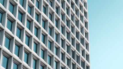 grid pattern of office windows on an isolated background