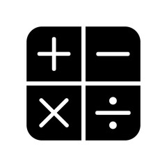 Obraz premium 四則演算アイコンのシルエットセット /Solid Math Symbols Icon Set