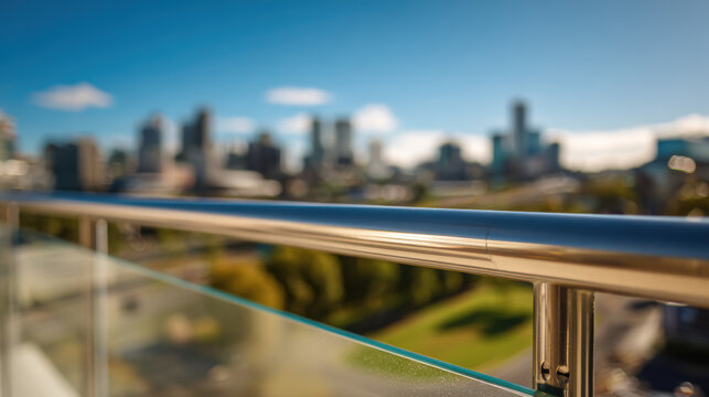 looking through a glass balustrade at a scenic view