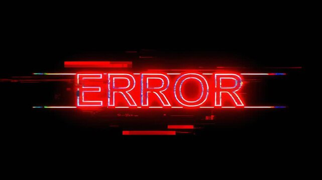 Error screen displaying error message on a red background with code