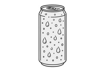 Outline icon of a tall beverage can covered in condensation droplets