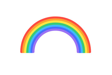 Simple colorful rainbow arc isolated on white background