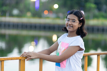 Indian teenager child smiling