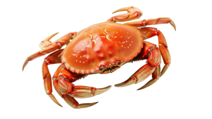 Isolated Dungeness Crab specimen, seafood cuisine for gourmet dish, fresh orange color, healthy food