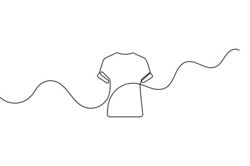 T shirt continuous one line drawing minimalist outline vector illustration