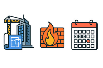 Construction planning, digital security firewall, and project deadline scheduling