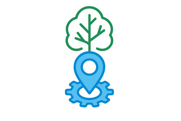 Ecology location tracking and maintenance concept icon design