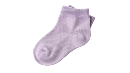 Isolated pair of lavender socks for spring fashion, casual ankle-length sock stack, fresh spring apparel